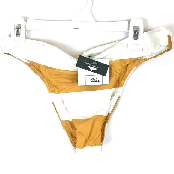 O’Neill Women’s Mekena Stripe High Leg Bikini Bottom, Size Small - Picture 1 of 3
